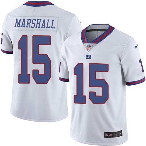 Nike Giants #15 Brandon Marshall White Men's Stitched NFL Limited Rush Jersey